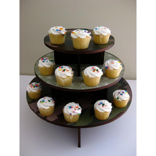 Corrugated Cardboard Mini Cupcake Tower Stand Recycled Material Flat Packing