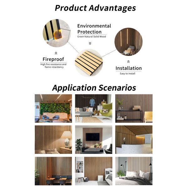 Natural Acoustic Slat Wood Panel Acoustic Sound Proof Ceiling Panels For Office