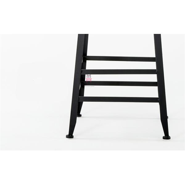 Indoor Industrial High Back Bar Stools With Solid Wood Frame / Removable Backrest