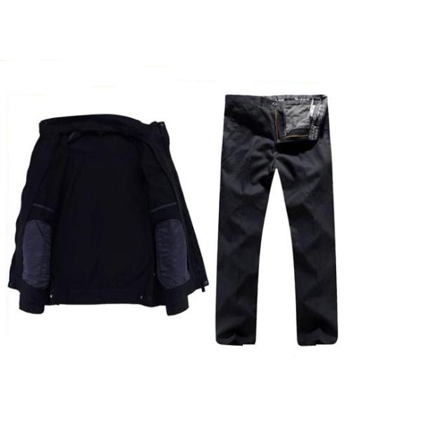 Classical Design Men's Black Work Coat Polyester Fiber Material With Uniform Pants
