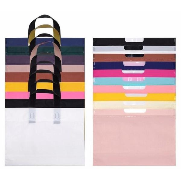 Manufacturer Custom Logo Printing soft loop handle plastic bag,promotional 100% biodegradable custom printed soft loop h