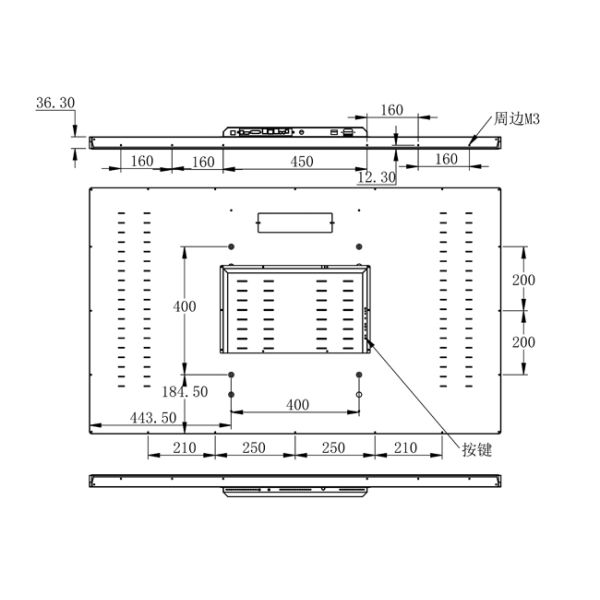55 inch Embedded Industrial Control Tablet Computer Workshop Assembly Line Data Dashboard Display