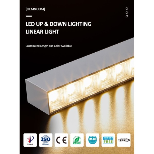 Dimmable LED Linear Light with 85° Beam Angle and UGR