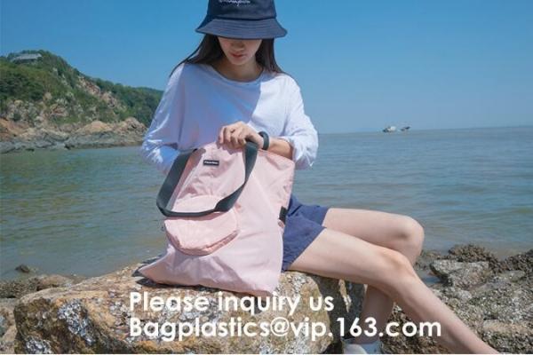 Reusable Polyester Folding Promo Shopper Tote Bags,Polyester Shopper Custom Large Cheap Green Grocery Shopping Bag For W