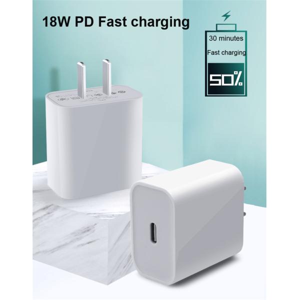 18w Usb Fast Type C Pd Charger Power Adapter for iphone 12 mini pro max