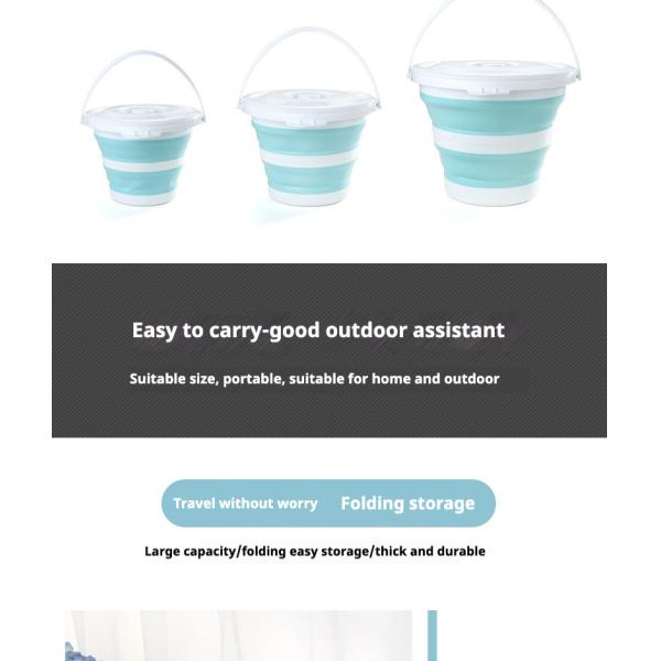 Collapsible 10L Foldable Plastic Bucket Space-Saving Design for Camping Car Wash Outdoor Adventures