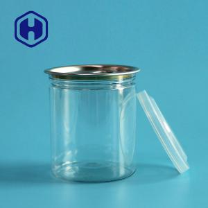 Buy cheap 250ml 209# Clear Plastic Cans With Aluminum Easy Open Lid Peanuts Powder Packaging product