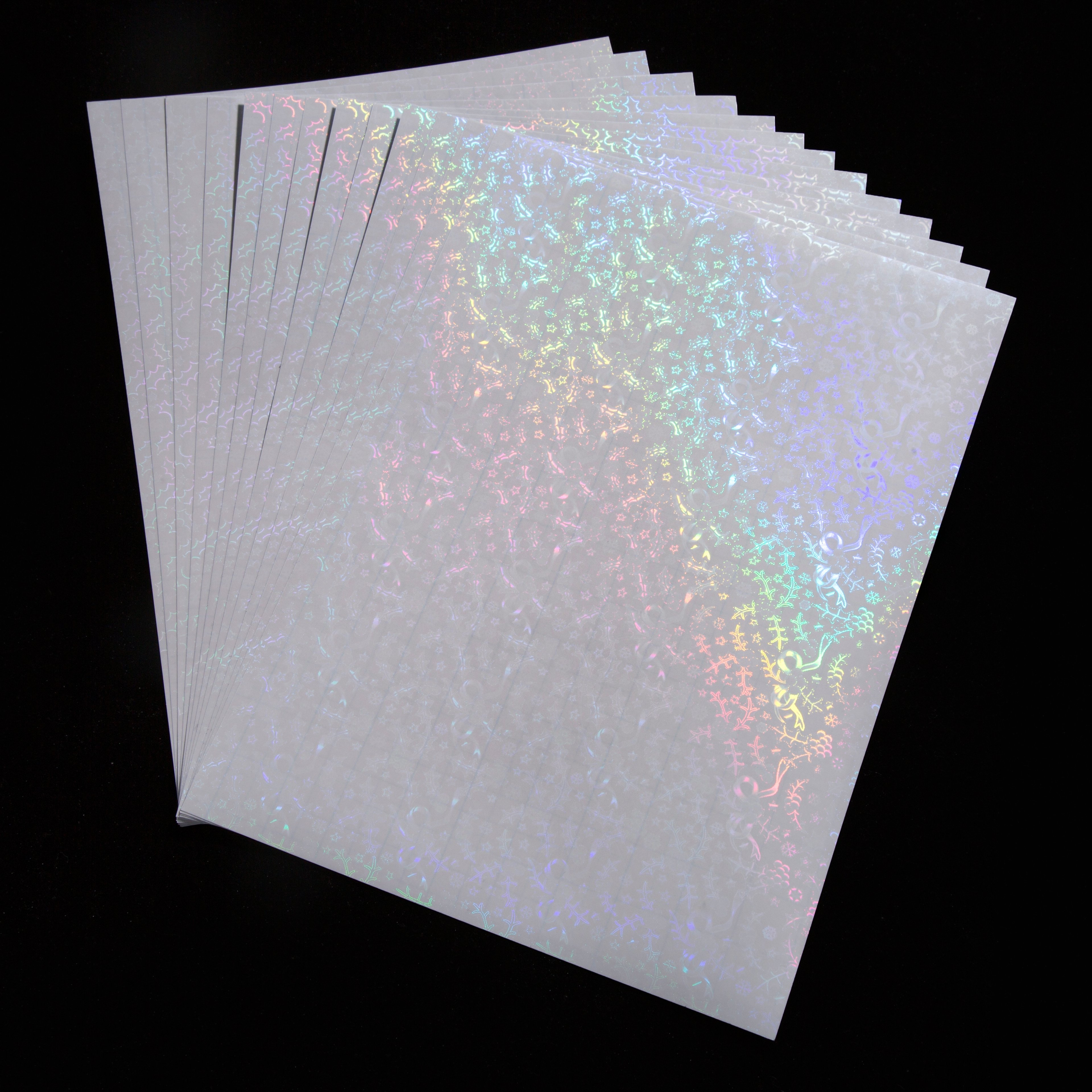 A4 Transparent Self-Adhesive Waterproof BOPP Moisture-Proof Cold Holographic Lamination Film For Stickers Flower Fruit Pattern