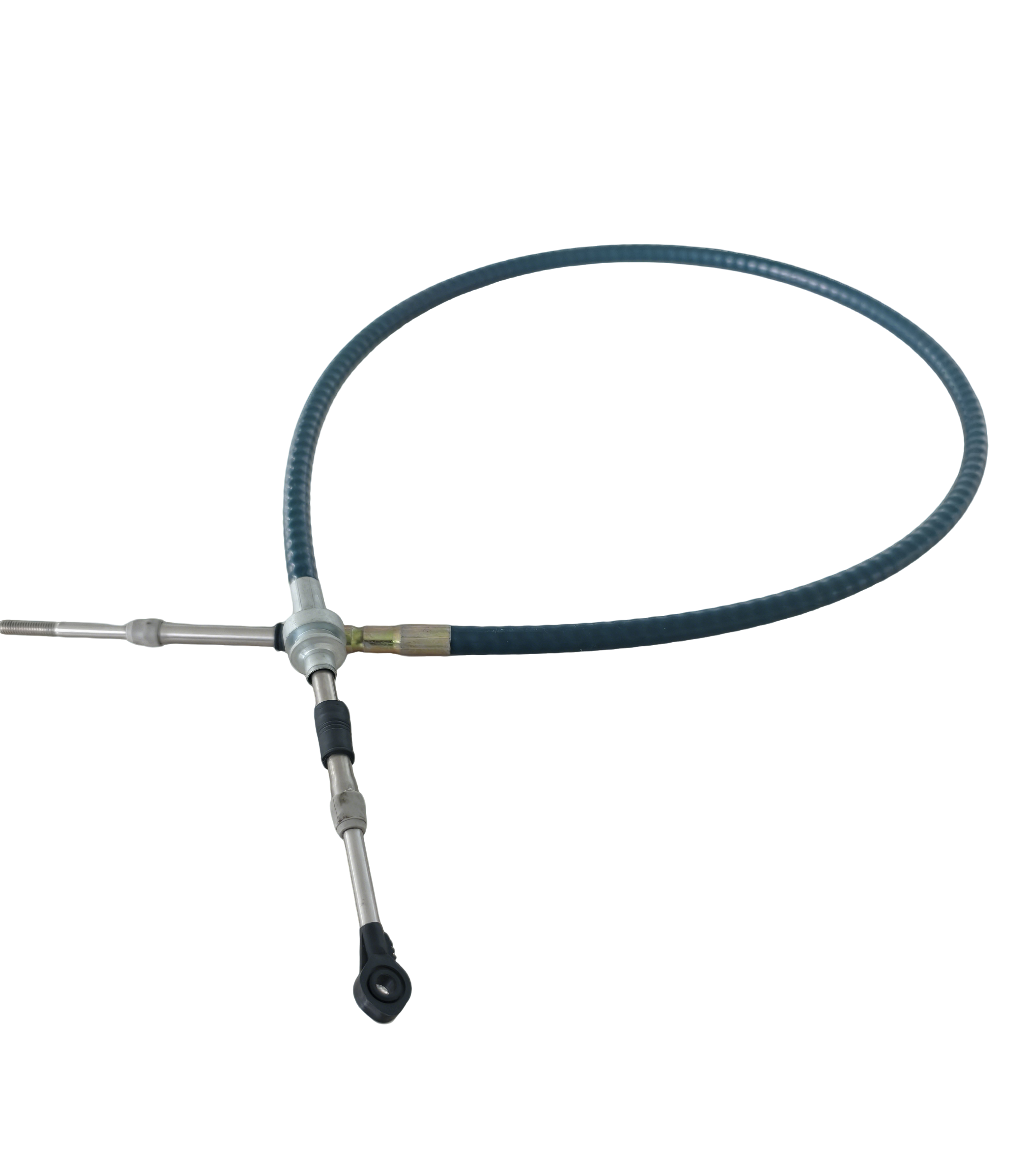 Heavy-Duty Push-Pull Control Cable Assembly With Adjustable Junction And Rod End Fittings