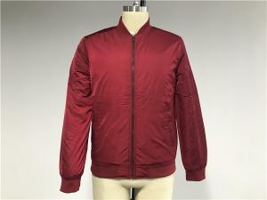 Buy cheap Red 100% Polyester Bomber Puffer Jacket , Male Bomber Jacket TW74264 product