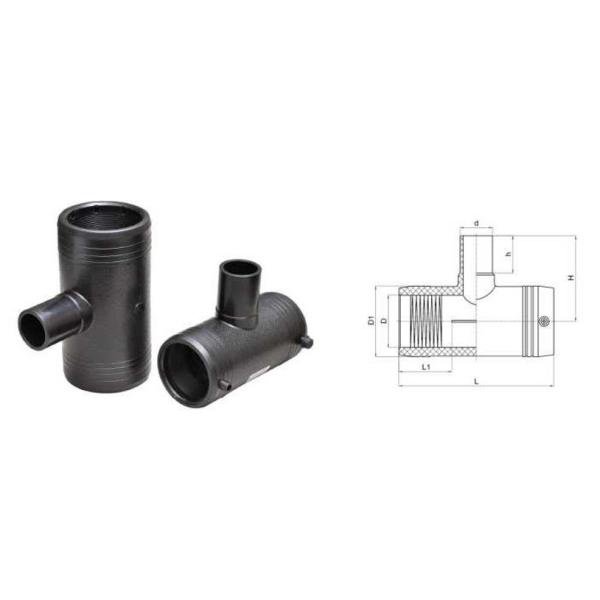 SDR11 DN32-DN250 PE Electrofusion Socket Reducer Tee