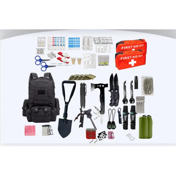 Black Disaster Backpack Ce Camping Survival Kit LED Illumination Type