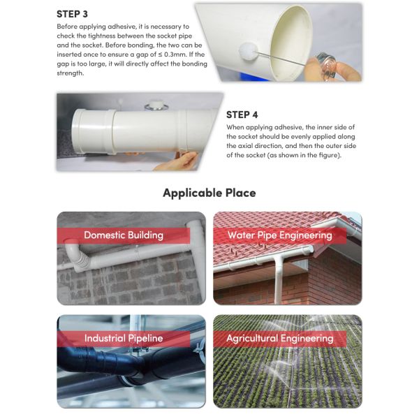 Universal Medium Viscosity Pvc Adhesive Pvc Pipe Glue Solvent Cement