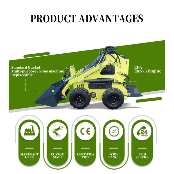 FREE SHIPPING Mini Wheel Loader Small Cheap Skid Steer Loader with Bucket Different Attachment