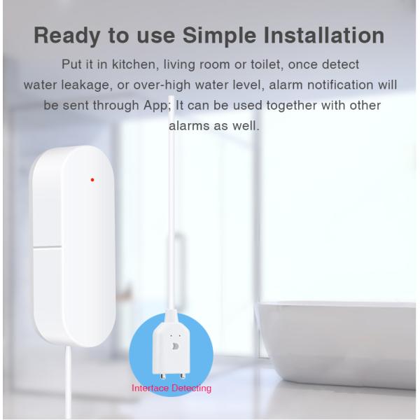 Tuya Smart WIFI Water Leak Sensor Home Independent Security System Notification Alert