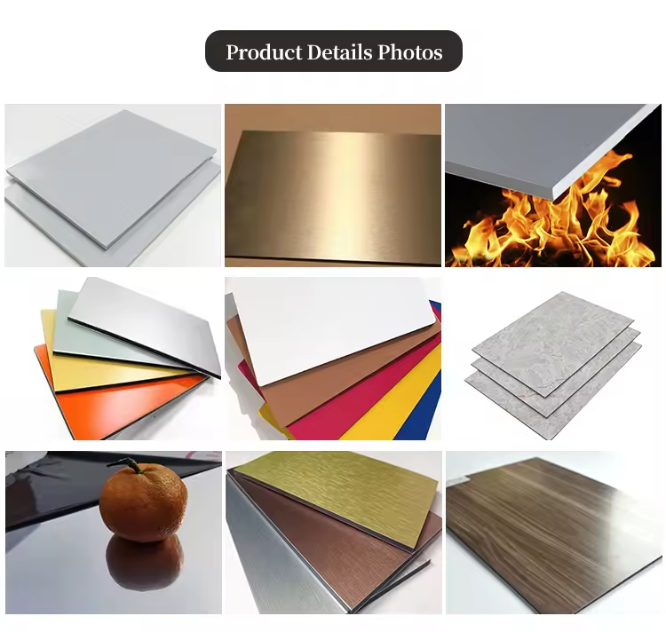 Scratch-resistant Oak Wood Grain fireproof aluminium composite panel 4mm