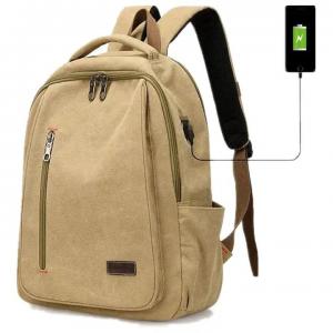 China Customized Computer Washable Canvas Backpack Men Women's Travelling Backpack With USB Charging on sale