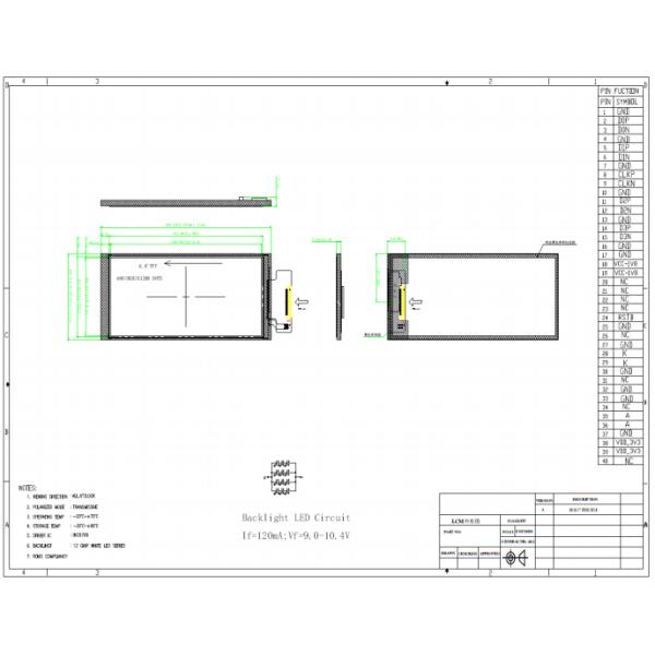6.86 Inch Bar Type TFT IPS LCD Display With 550nits Brightness High Contrast
