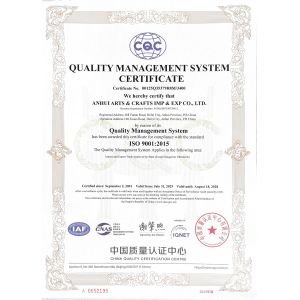 Anhui Arts & Crafts Import & Export Company Ltd. Certifications