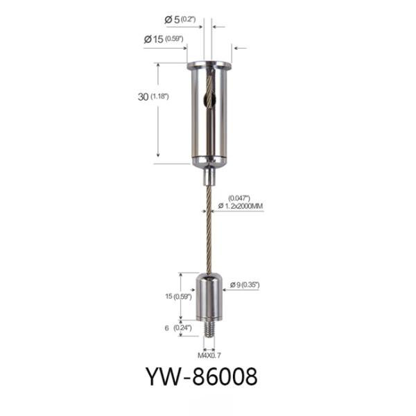 M4 Screw Chrome Plated Brass Wire Cable Display System Adjustable YW86008