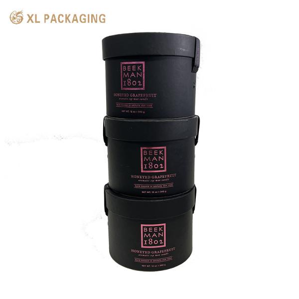Custom Black Paper Candle Tubes Flat Edge Black Paper Tube Packaging Biodegradable Kraft Paper Tube
