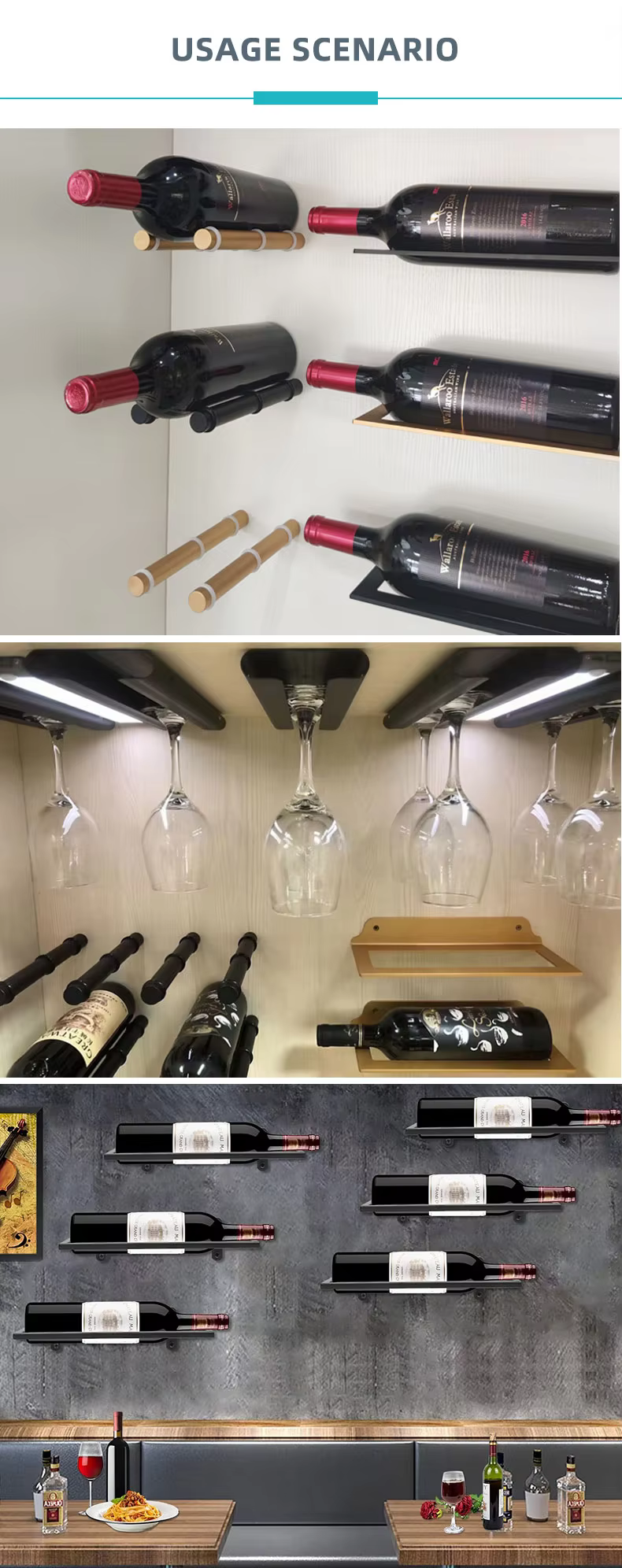 Aluminum Alloy Wine Rack Under Cabinet