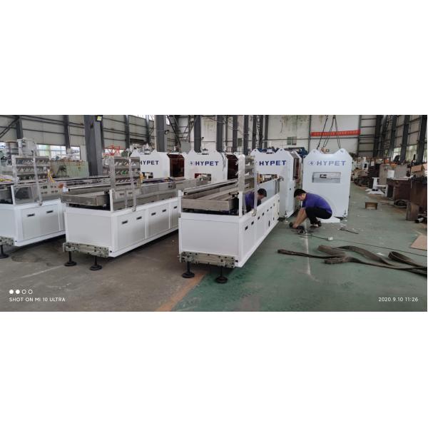 China Shenzhen HYPET PVC High-speed Four Stations Cable Channel Making Machine/ PVC Wiring Duct Trunking Extrusion Production Line