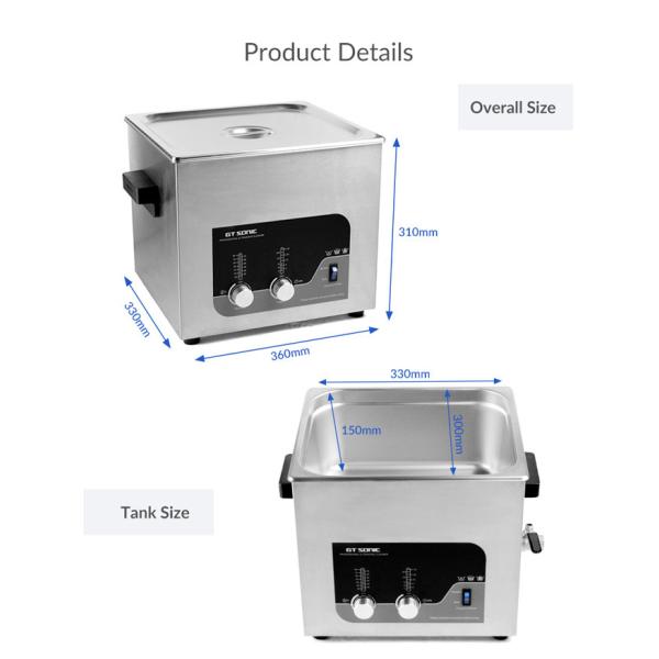 SUS 304 Lab Ultrasonic Cleaner 13L Fruit Cleaning Machine 300W With Heater