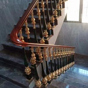Buy cheap 3D Design Metal Stair Railing Black And Gold Luxury Decoration product