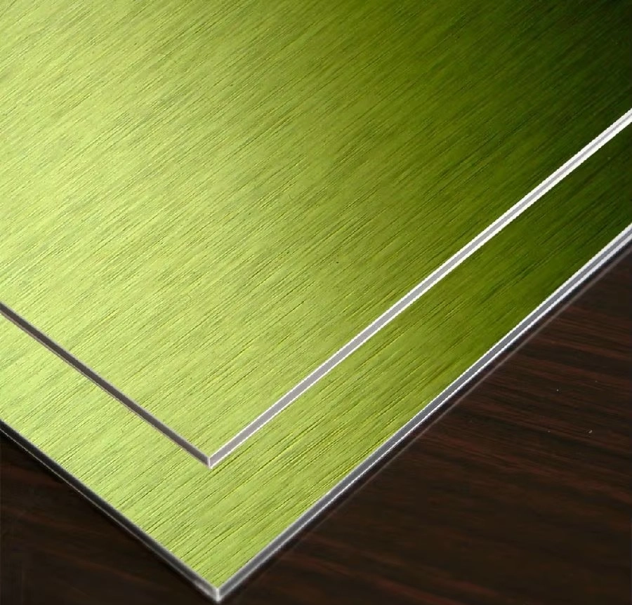Brushed Silver Aluminum Composite Panel With Fireproof Properties, Sound Insulation, Strength & Durability
