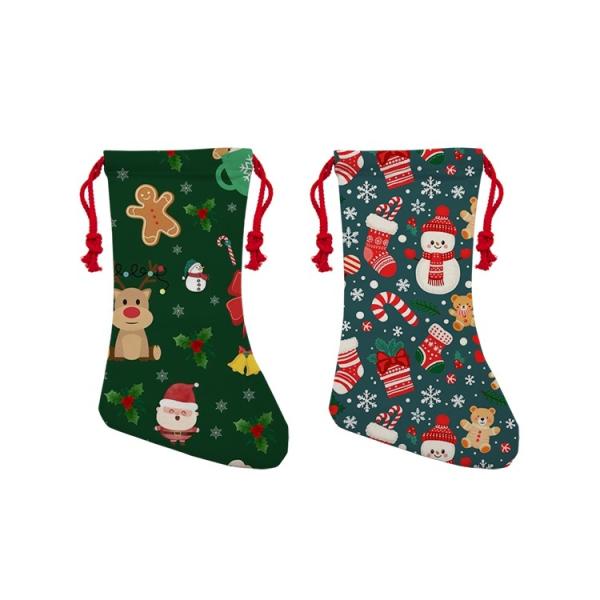 Sublimation Christmas Decorations White Linen Christmas Stocking Sublimation Blanks