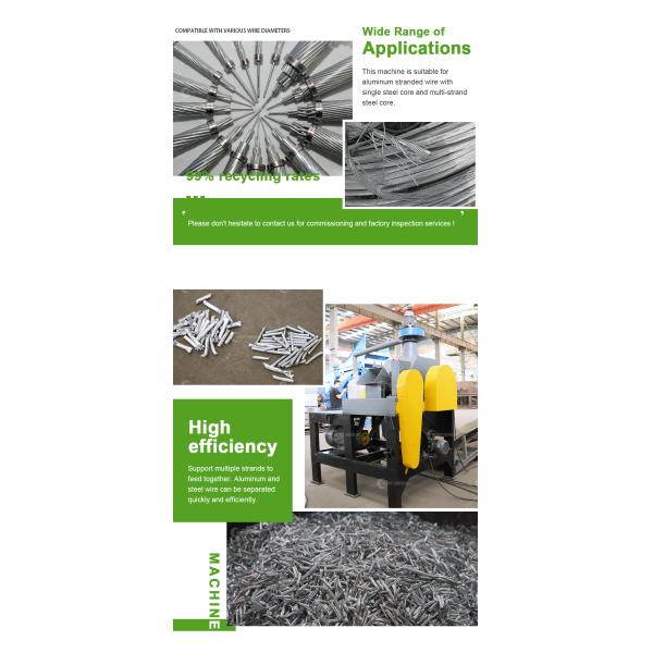 Aluminium Conductor Steel Reinforced Recycling Machine 2000*1800*2450 Dimensions