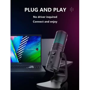 Stereo Computer Microphone With Mute Button Compatible MacOS Windows