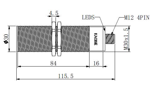 Small and highly accurate KUS3000 M30 ultrasonic distance sensor