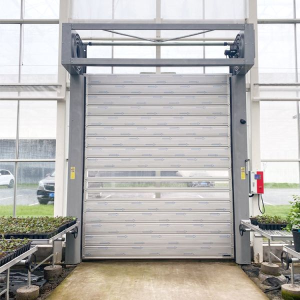 0.75-1.5KW Anti Wind Spiral High Speed Door For Ambient Food Processing Plants