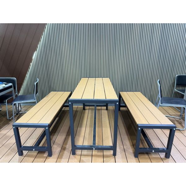 Popular Garden Furniture Set - Outdoor Commercial WPC Table with Bench