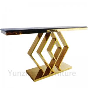 China Luxury Console Table design Living Room Set Gold Base on sale