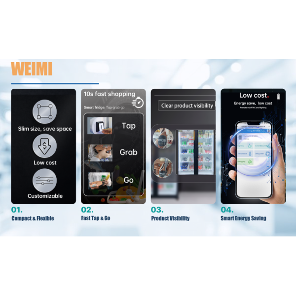 WEIMI Smart Edible Ice Smart Fridge Vending Machine with Freezer & Remote Control for Convenience Stores & Small Retailers