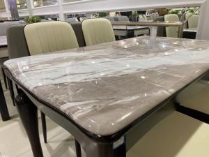 China True Color Artificial Marble Dining Table , No Deformation Solid Wood Dining Table on sale