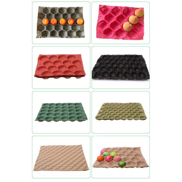 Customized Kraft Paper Moulded Pulp Trays Disposable Fruit Packaging Tray for Apple and Avocado