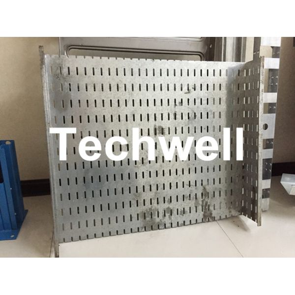 PLC Control Cable Tray Roll Forming Machine For 16 Stations Forming Stand With Hydraulic Cutting