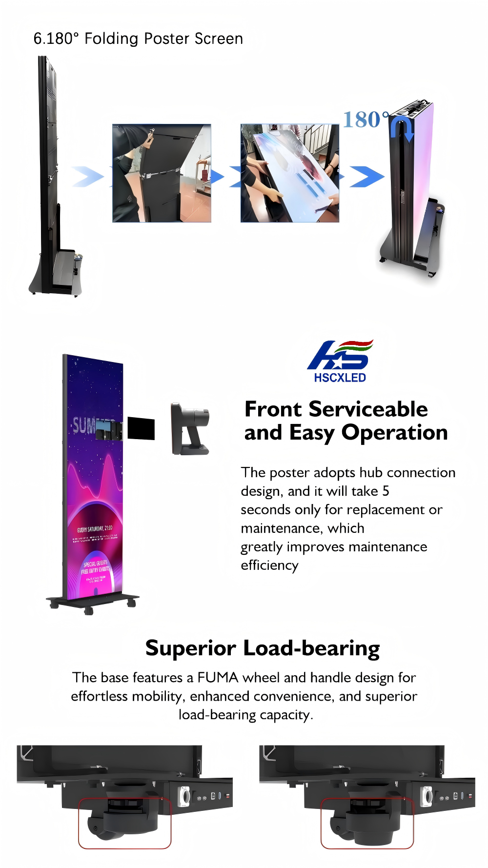 P1.53 Foldable LED poster screen LED Poster Display