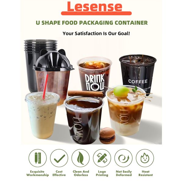 Factory Custom Printing logo Disposable Plastic Cups Soft clear Bubble Boba Tea Plastic Cup with Lid