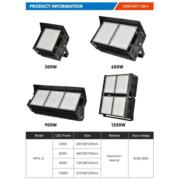 IP65 Waterproof LED Stadium Lighting with 50000 Hours Lifespan and SMD3030 LED for Sports Flood Lights