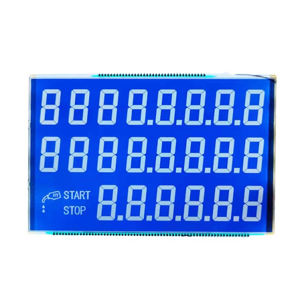 ET-S4936 22digit 9 Segment Lcd Large Dimension Tn Mono Fuel Dispenser Lcd Display