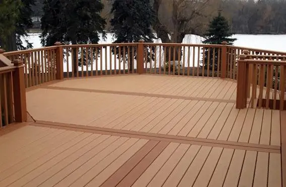 146 X 22mm Coffee WPC Hollow Board Wood And Plastic Composite Decking 140MM