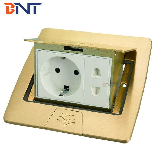 Universal embedded floor pop up socket outlet with bottom box