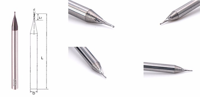 Carbide Micro End Mills / Tungsten Carbide Micro Size Endmill for CNC AlTiN or TiSiN Coating