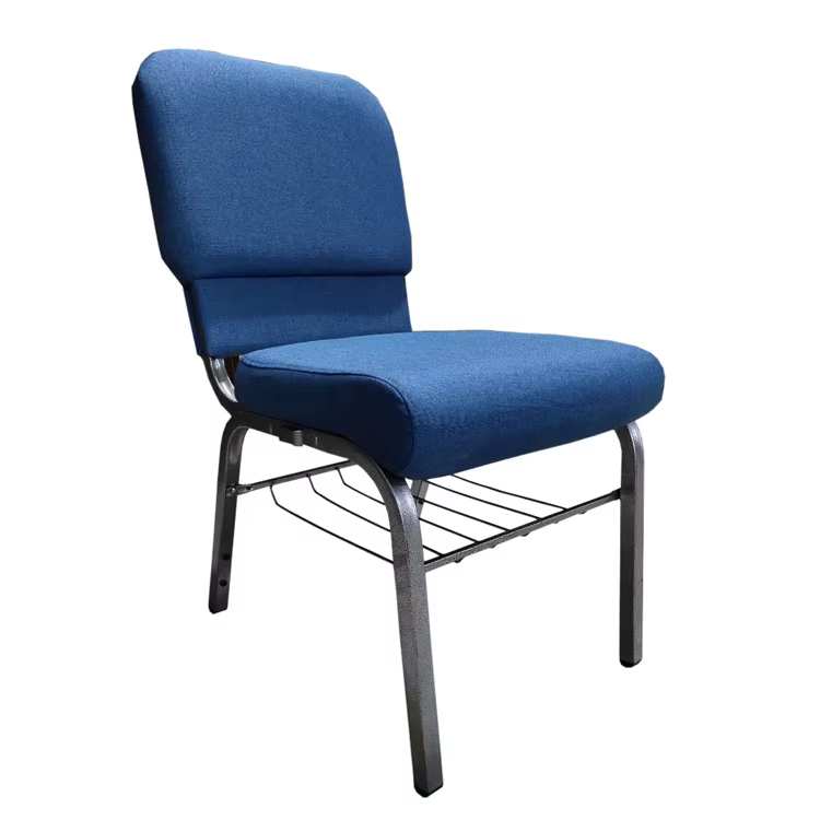 Modern Multi Color Church Pulpit Chairs Comfortable Back Pad Stackable Metal Frame