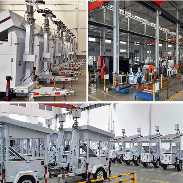 Towable Light Tower Quick Deployment Emergency Light Tower Beam Angle 350° Solar LED Light Tower